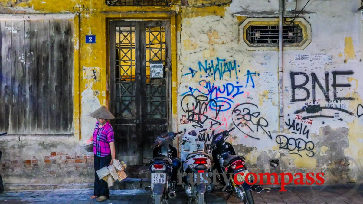 Walking Hanoi's Old Quarter on weekend nights.